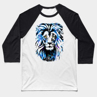 Blue Lion Head - Lion Colourful by Tigazprint Baseball T-Shirt